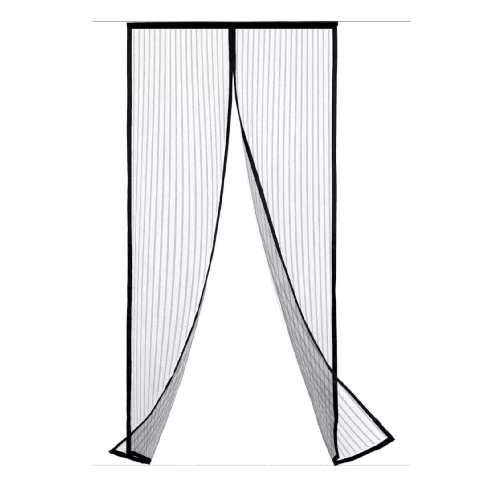 MALLA MOSQUITERA CORTINA CON CIERRE IMÁNES PUERTAS 110X210CM NEGRO - 1