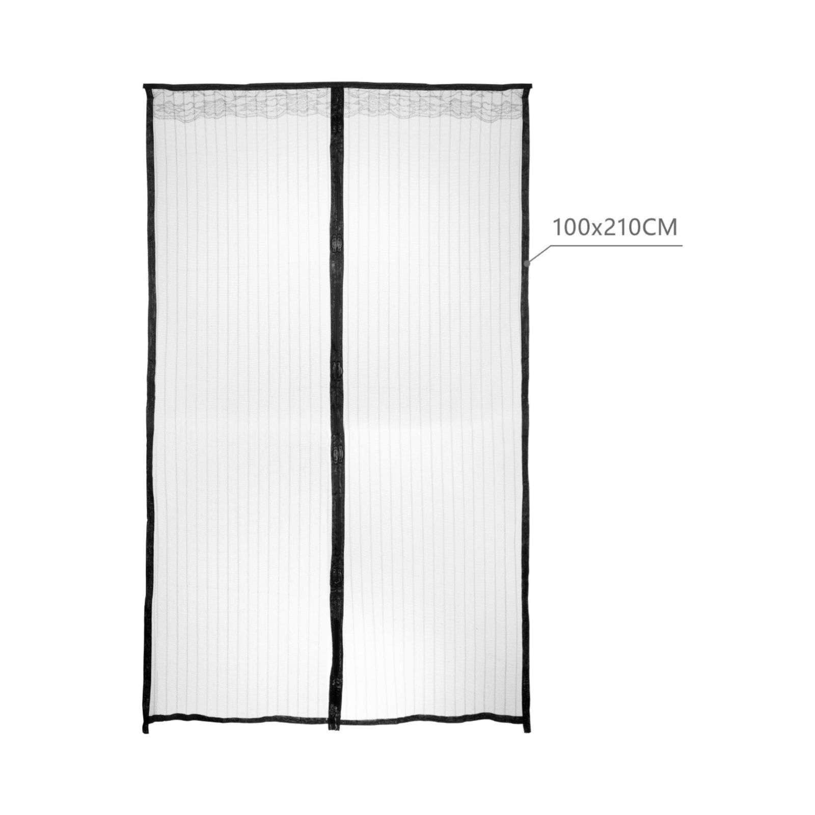 MALLA MOSQUITERA CORTINA CON CIERRE IMÁNES PUERTAS 110X210CM NEGRO - 2