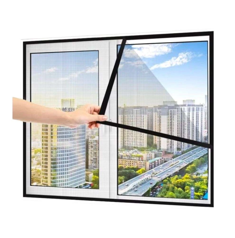 MALLA MOSQUITERA CORTINA CON CIERRE IMÁNES PUERTAS 150X220CM NEGRO - 1