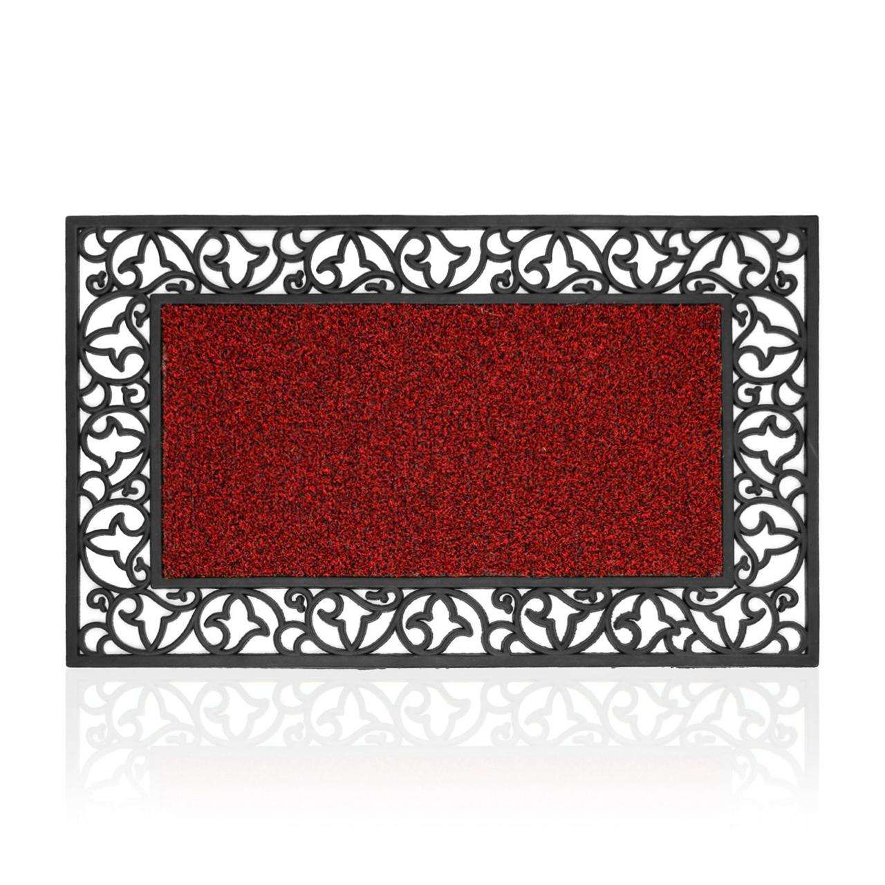 ALFOMBRA CLÁSICA TRADICIONAL ENTRADA HOGAR LIMPIAPIES DISEÑO ROMANTIC R 74 X 44 CM - 1