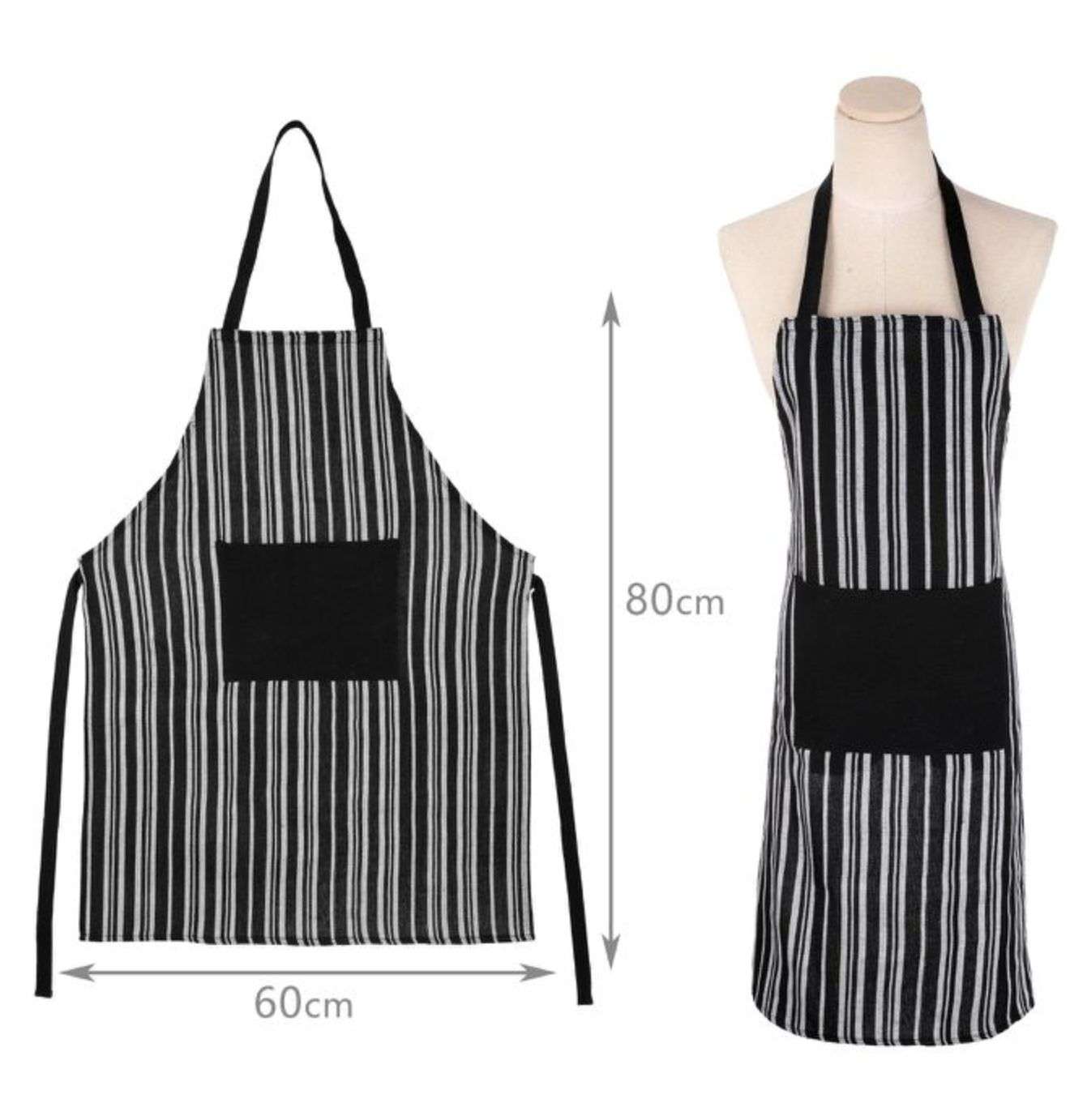 MANDIL DELANTAL LARGO COCINA CHEF MESERO PINTOR LINEAS N - 2