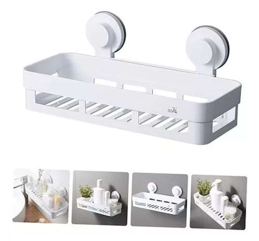 REPISA PARED ORGANIZADOR BAÑO COLGANTE 30CM BLANCO - 2