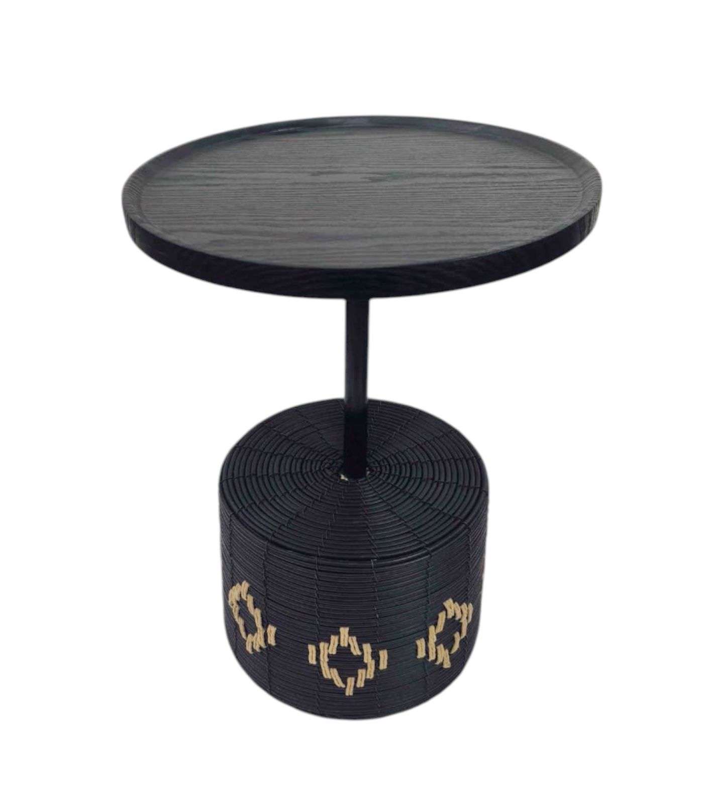 MESA LATERAL MESA DE CENTRO NEGRA MODERNA FLOR 52CM - 2