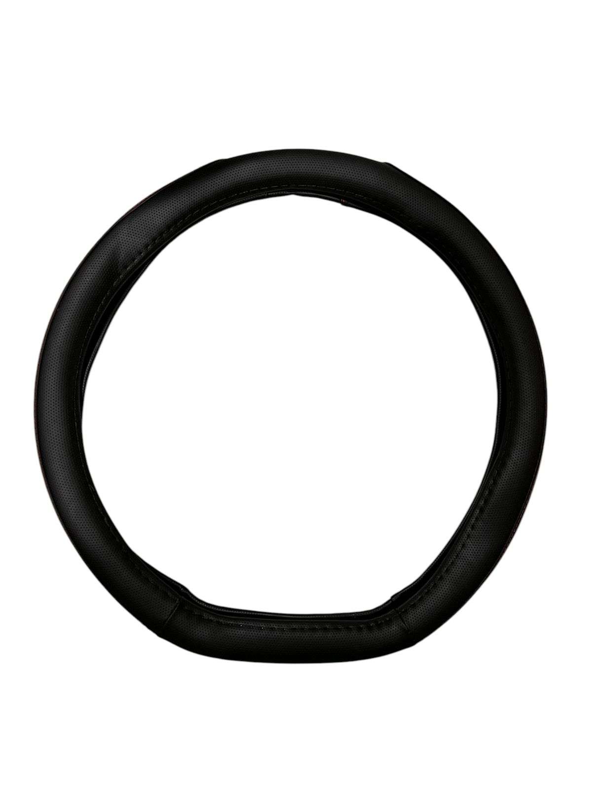 FUNDA CUBRE VOLANTE ECOCUERO ANTIDESLIZANTE UNIVERSAL NEGRO - 1