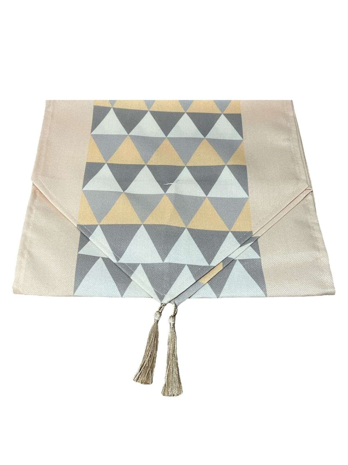 MANTEL CAMINO DE MESA TELA BEIGE DISEÑO 180X38CM - 2