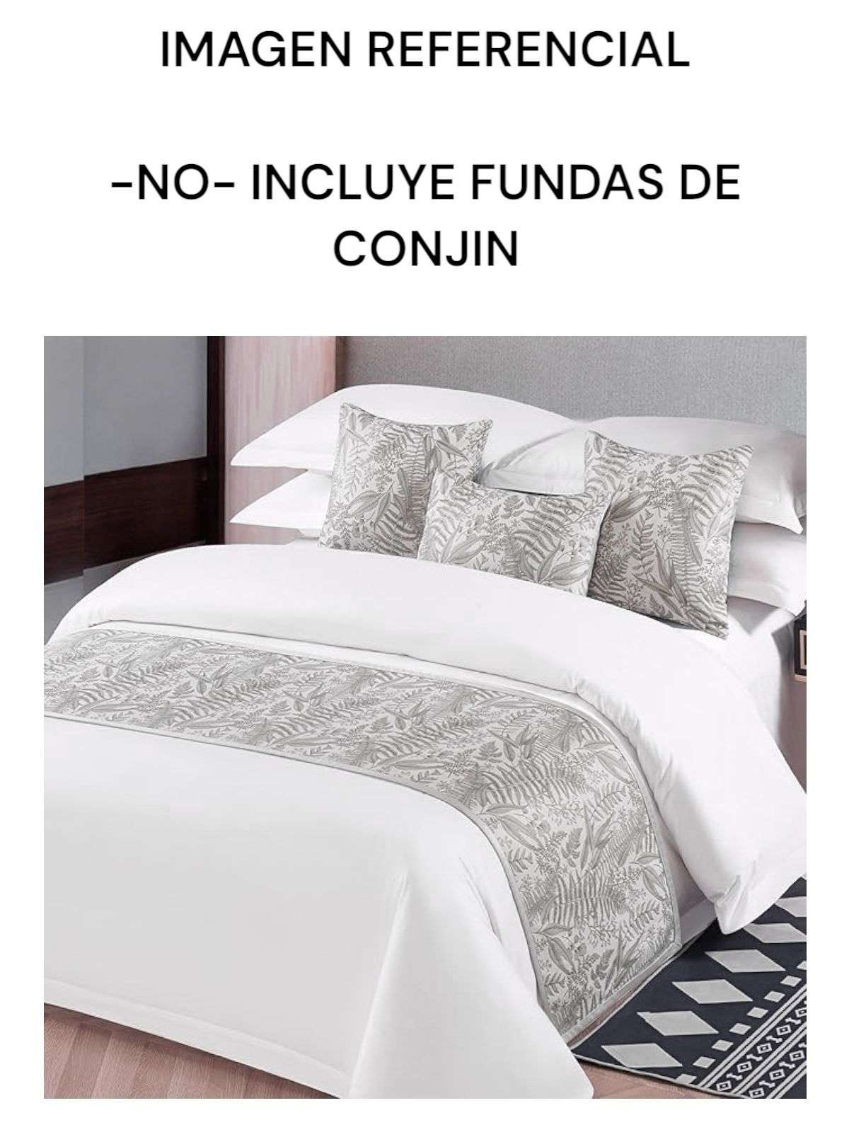 CAMINO DE CAMA CUBRECAMA ELEGANTE DECORATIVO DISEÑO 43X210CM - 2