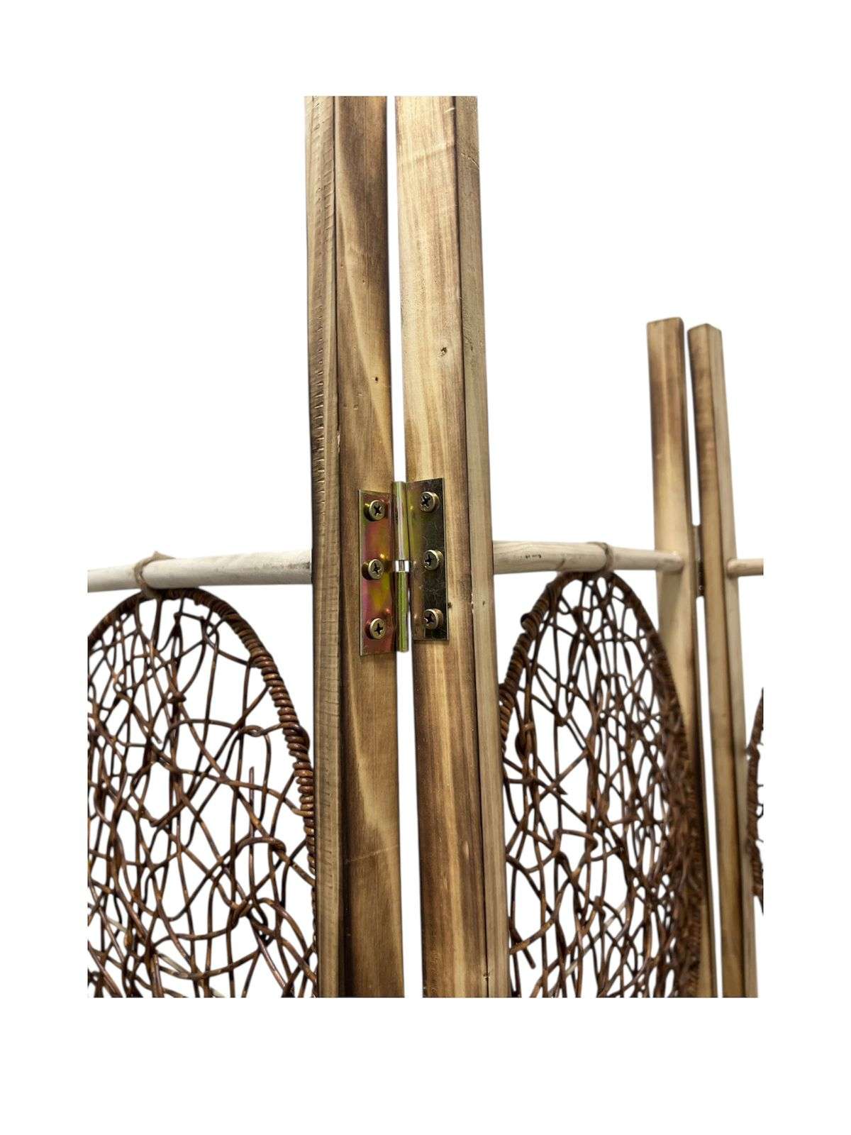BIOMBO DE MADERA RESISTENTE 3 PANELES CIRCULOS MAD 123X170CM - 2