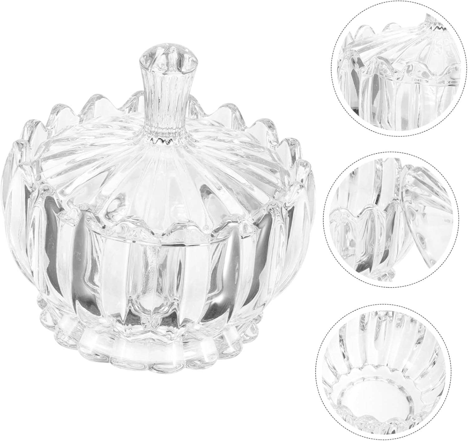 BOMBONERA AZUCARERO CARAMELERA DECORATIVA DE VIDRIO 8X9CM - 1
