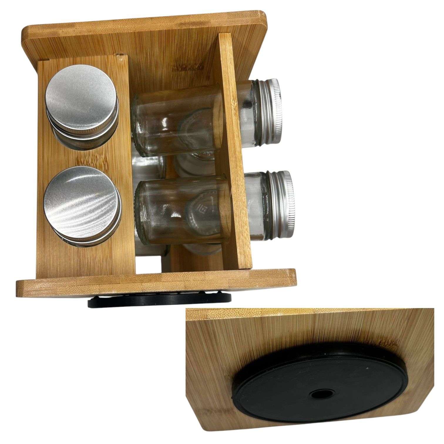 ESPECIERO MODULAR GIRATORIO CONDIMENTOS DE COCINA 4 FRASCOS - 2