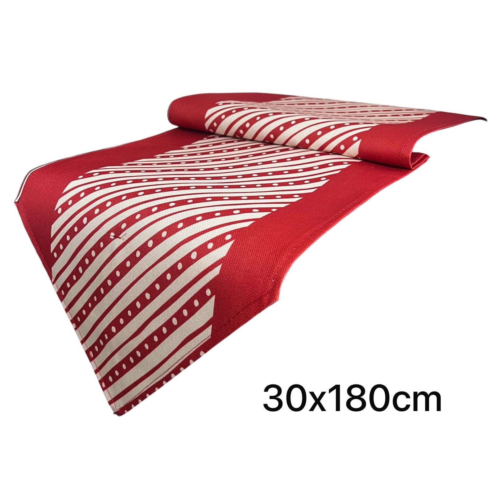 MANTEL CAMINO DE MESA CON DISEÑO EN MEDIO EN COLOR ROJO 180X30CM - 2