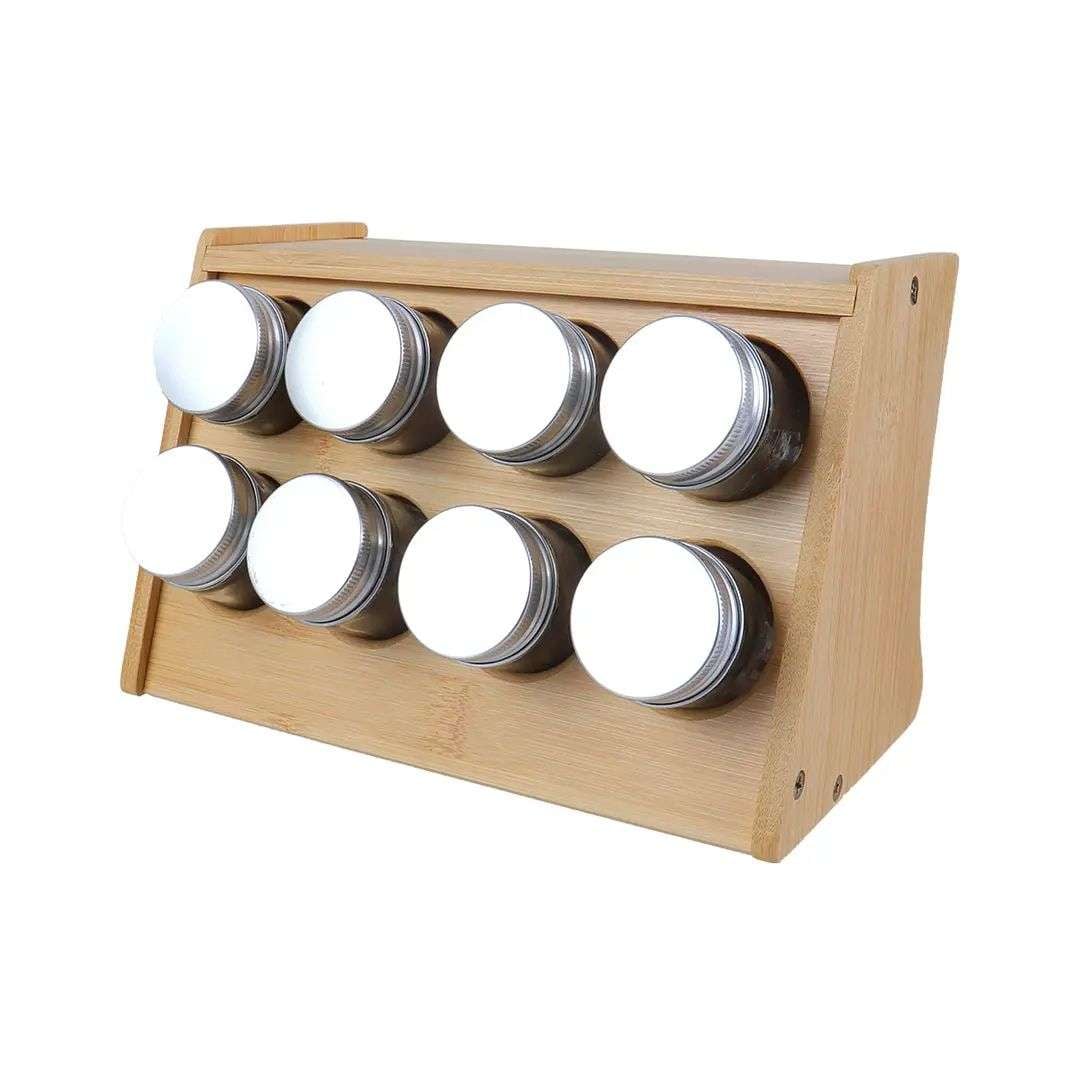 ESPECIERO MODULAR MADERA CONDIMENTOS DE COCINA 8 FRASCOS - 1