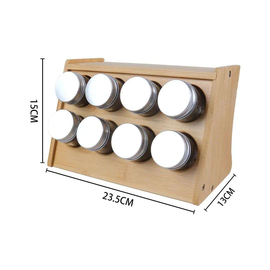 ESPECIERO MODULAR MADERA CONDIMENTOS DE COCINA 8 FRASCOS - 2