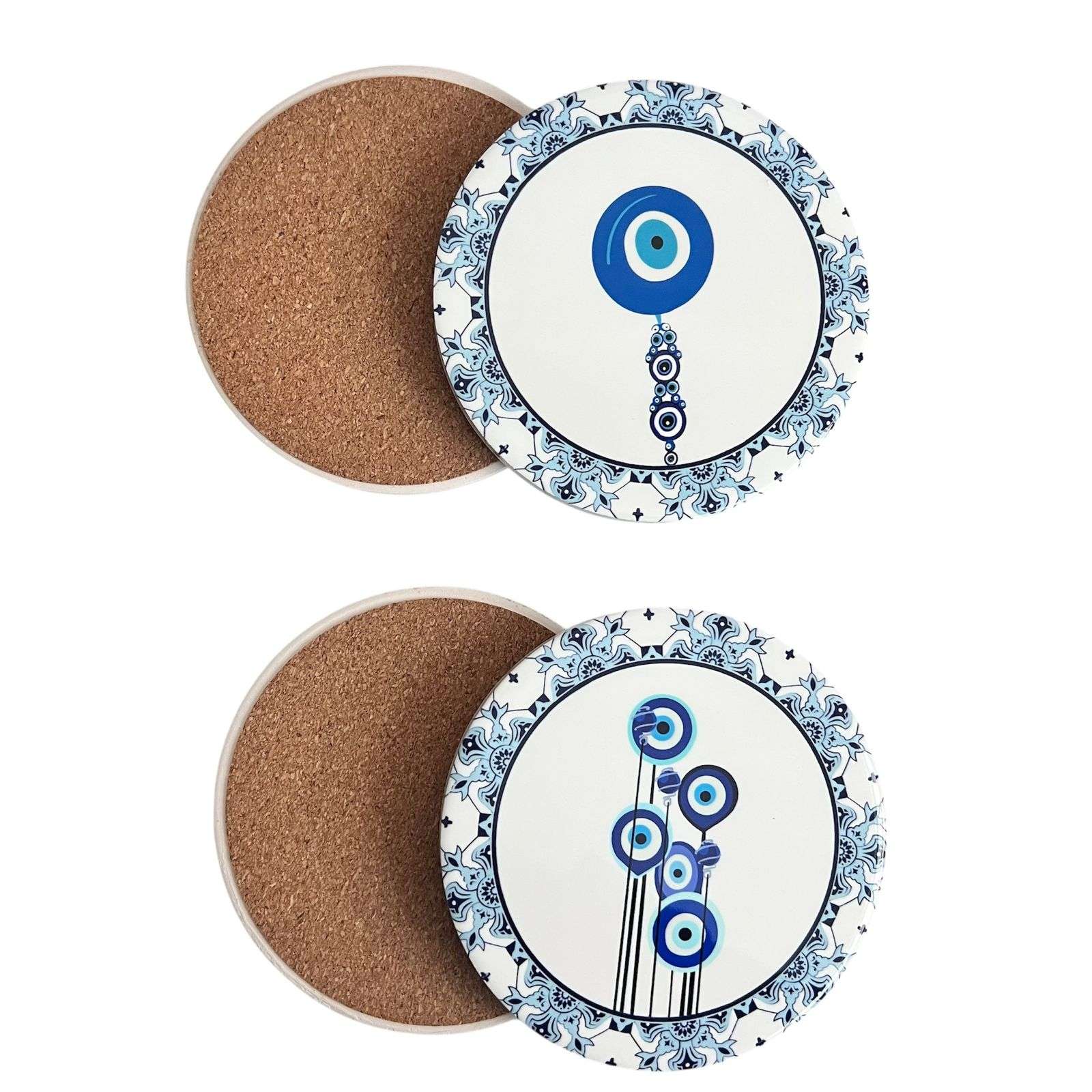 SET 4 POSAVASOS CERAMICA Y CORCHO 4 PIEZAS ATRAPASUEÑO - 1