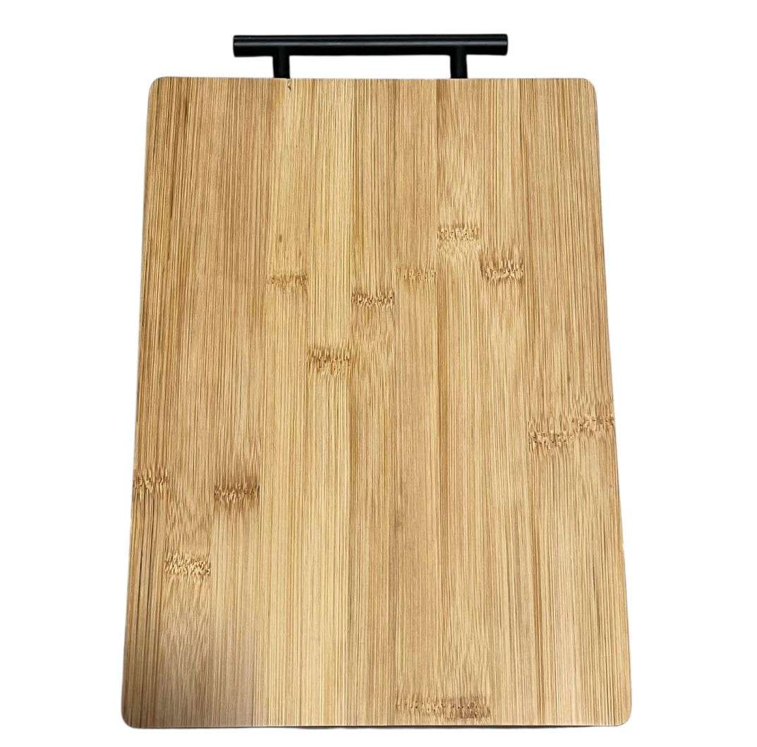 TABLA PARA PICAR DE BAMBU MADERA RECTANGULAR CON ASA MEDIANA - 1