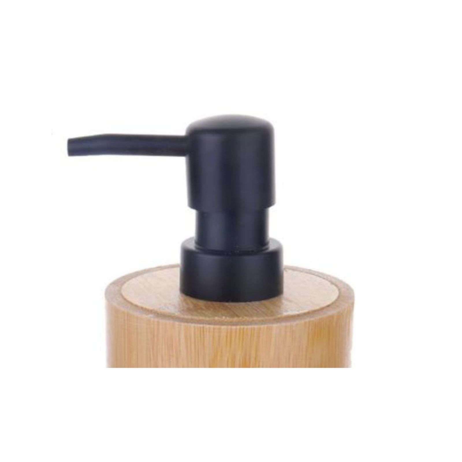 DISPENSADOR JABON ALCOHOL GEL MADERA REDONDO 400ML - 2