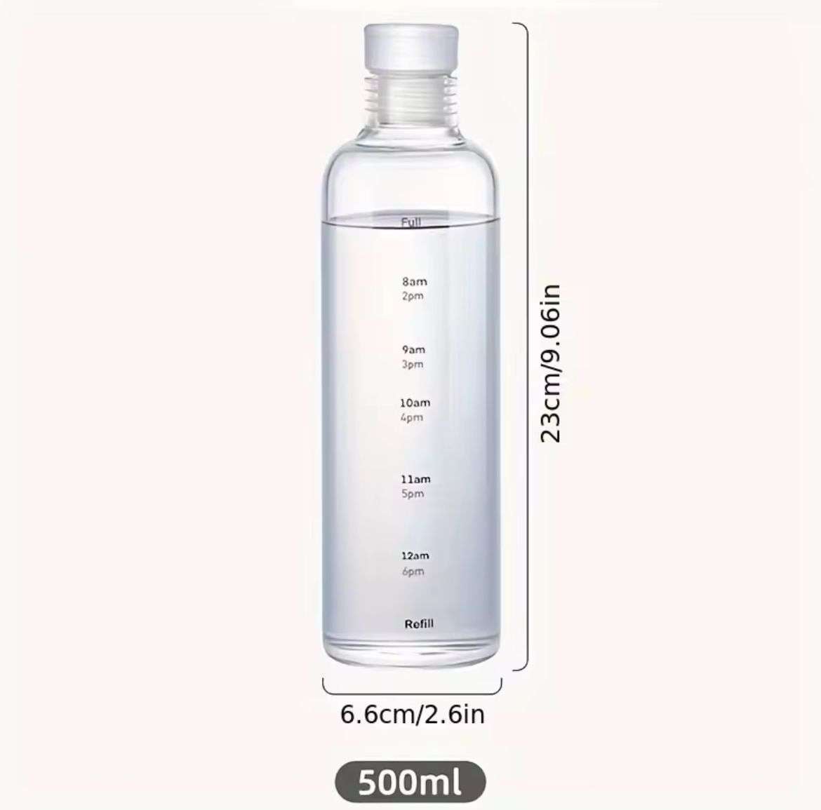 TERMO AGUA BOTELLA AGUA VASO VIDRIO 500ML - 2