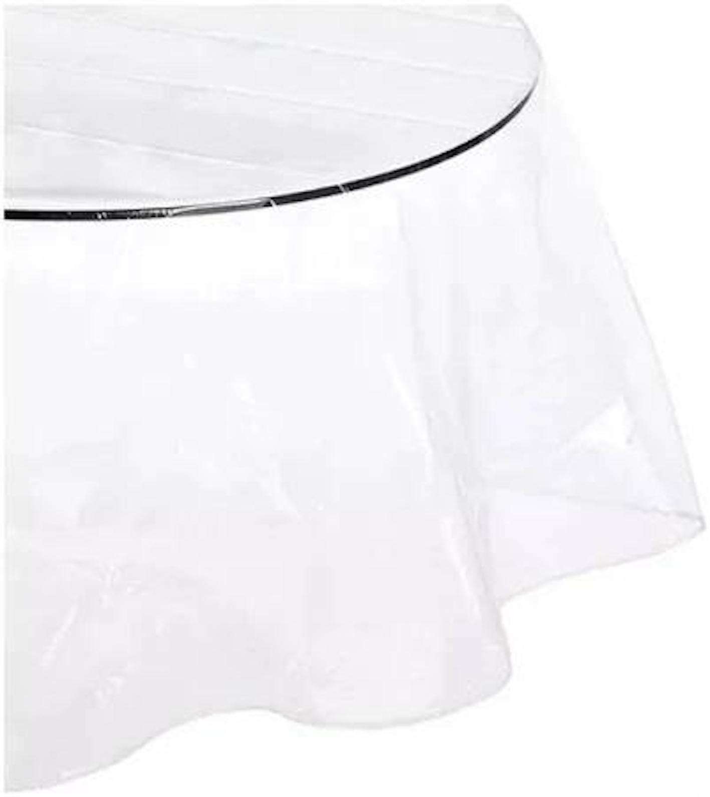MANTEL DE HULE PLASTICO MESA REDONDO TRANSPARENTE 140CM - 2
