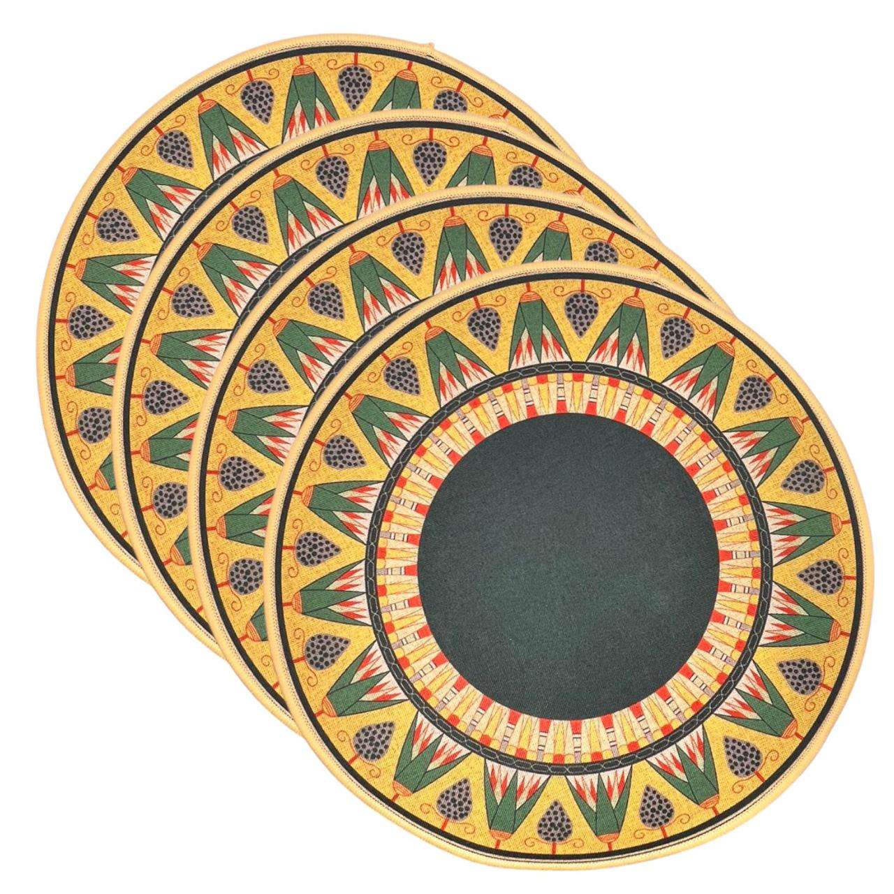 SET 4 INDIVIDUALES MESA PACK 4 INDIVIDUALES COLORIDO MANDALA - 2