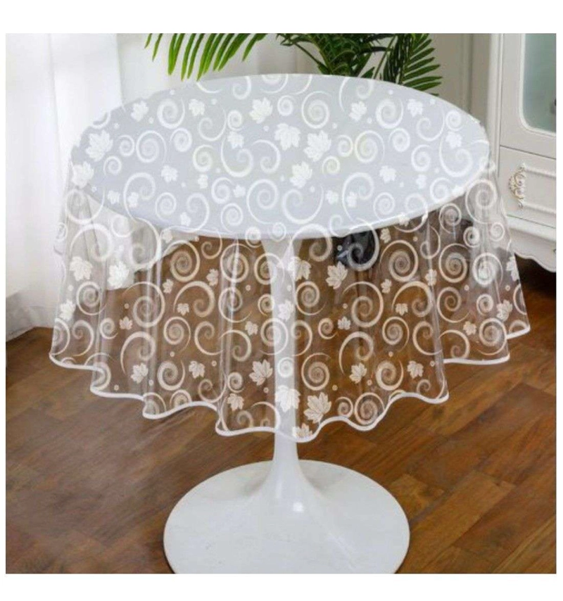 MANTEL DE HULE PLASTICO REDONDO TRANSPARENTE DISEÑOS - 1