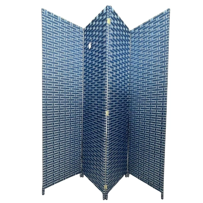 BIOMBO DE MADERA RESISTENTE 4 PANELES LADRILLO 180CMX180CM - 1