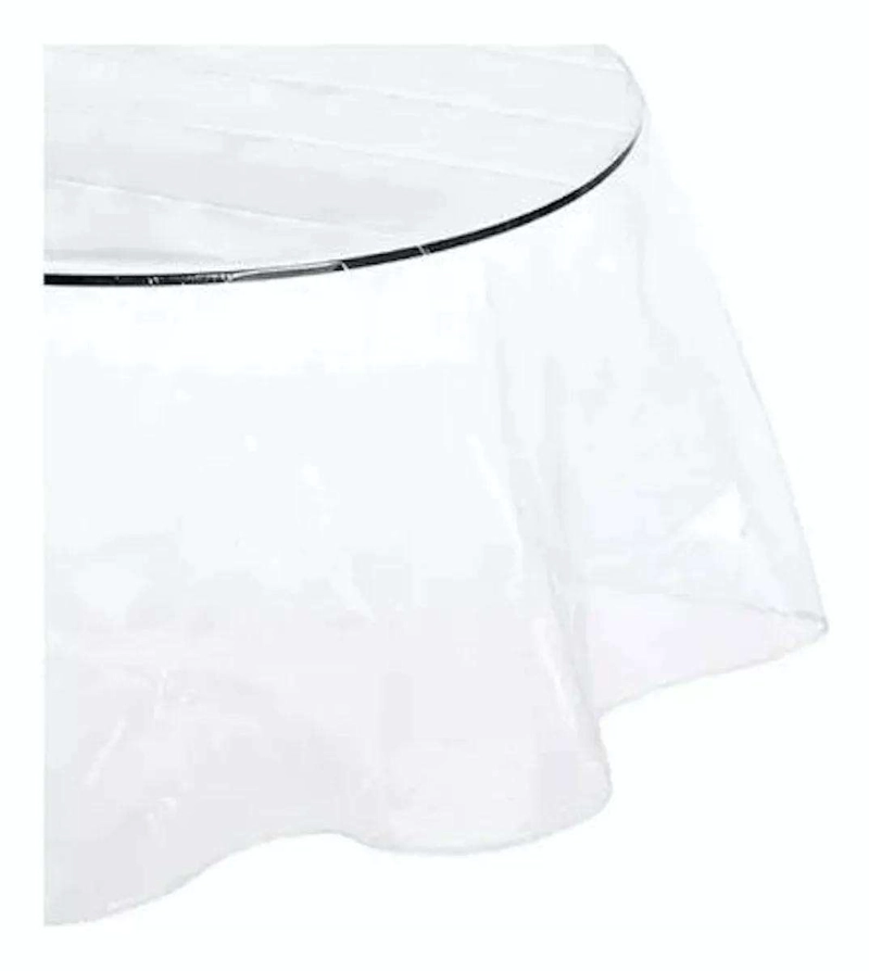 MANTEL DE HULE PLASTICO MESA REDONDO TRANSPARENTE 160CM - 2