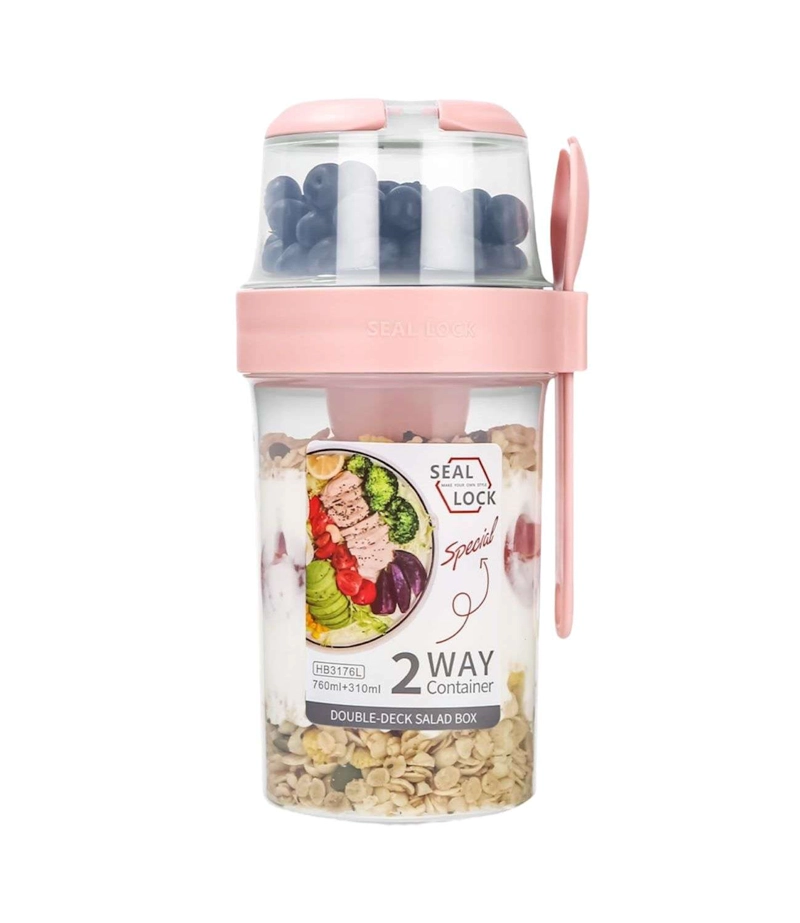 VASO DE YOGURT BEBIDAS Y CEREAL FRUTAS FRUTOS SECOS 760ML - 1