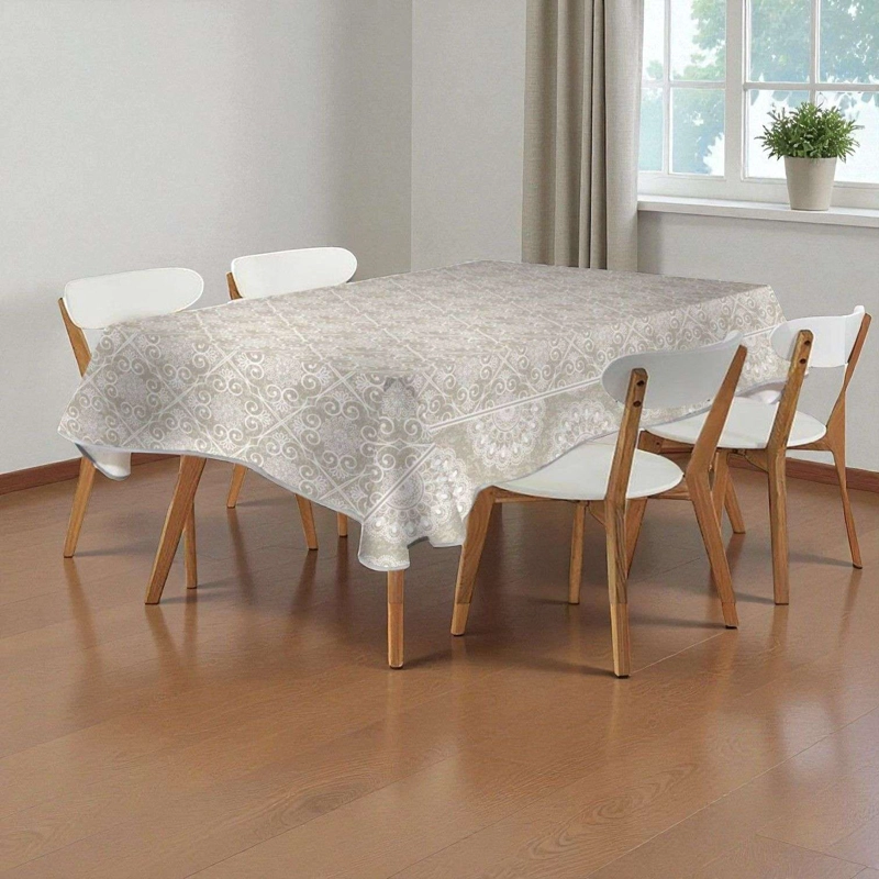 MANTEL DE HULE PLASTICO MESA RECTANGULAR MANDALA 240CM - 1