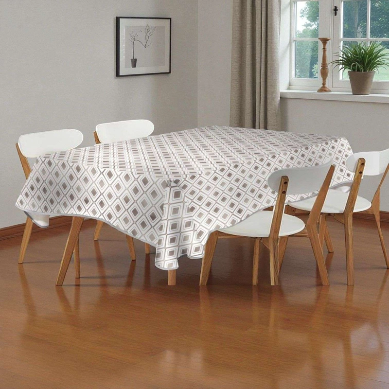 MANTEL DE HULE PLASTICO MESA RECTANGULAR ROMBOS 240CM - 1