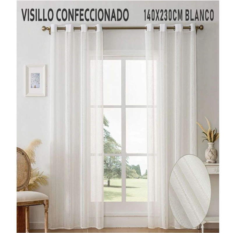 CORTINA VISILLO 1 PAÑO CORTINA 8 ANILLOS DECO 140X230CM - 1