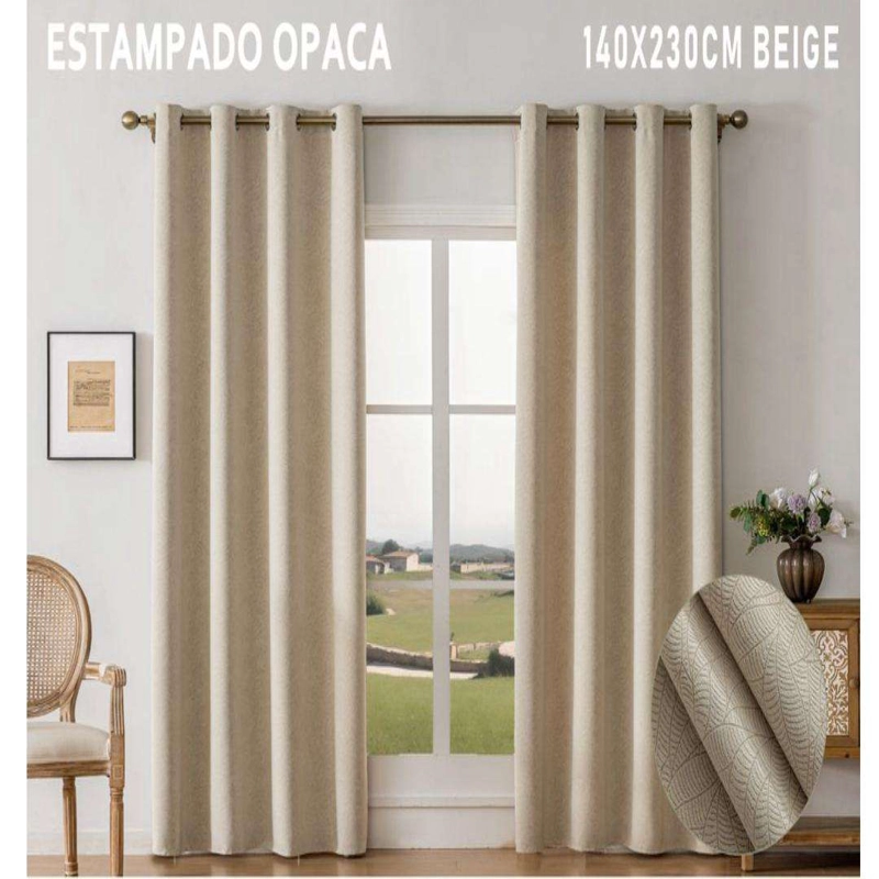 CORTINA 1 PAÑO CORTINA 8 ANILLOS DECO 140X230CM - 1