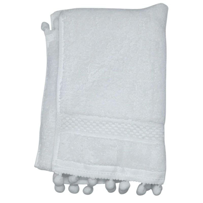 TOALLA DE BAÑO ALGODON POMPON TOALLA FINA ELEGANTE 70X137CM - 2