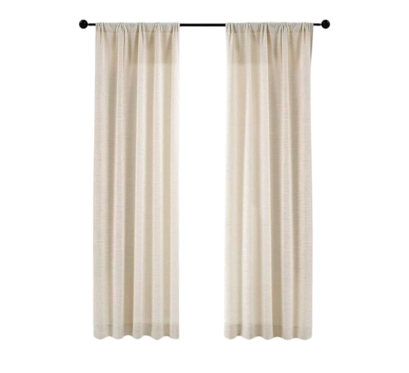 CORTINA LINO 2 PAÑOS CORTINA 8 ANILLOS DECO 70X150CM - 1