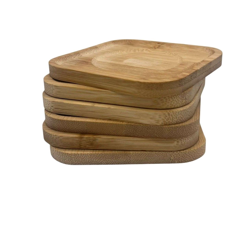 SET DE 6 POSAVASOS MADERA DISEÑO CLASICO PACK 6 POSAVASO - 1