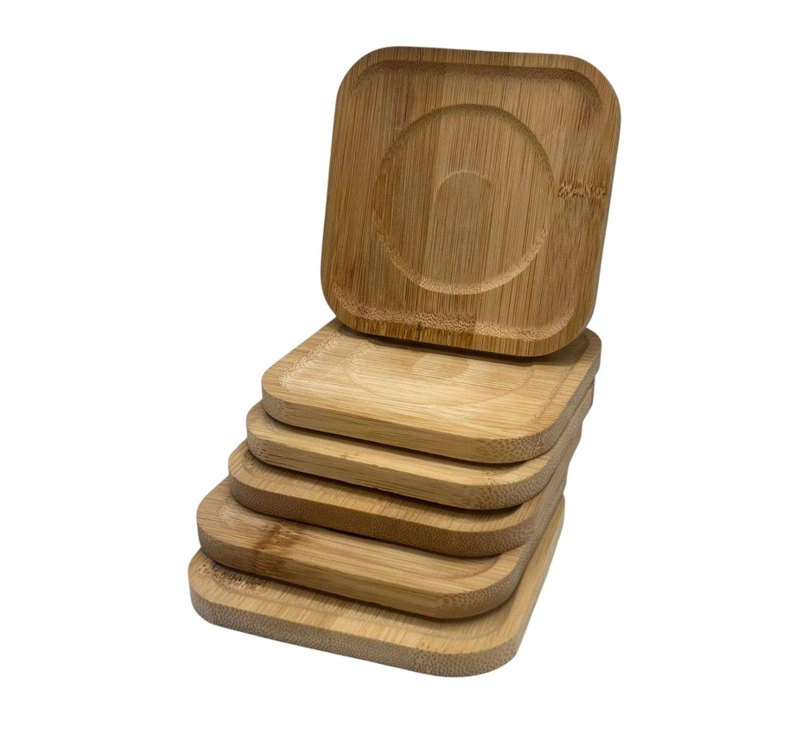 SET DE 6 POSAVASOS MADERA DISEÑO CLASICO PACK 6 POSAVASO - 2