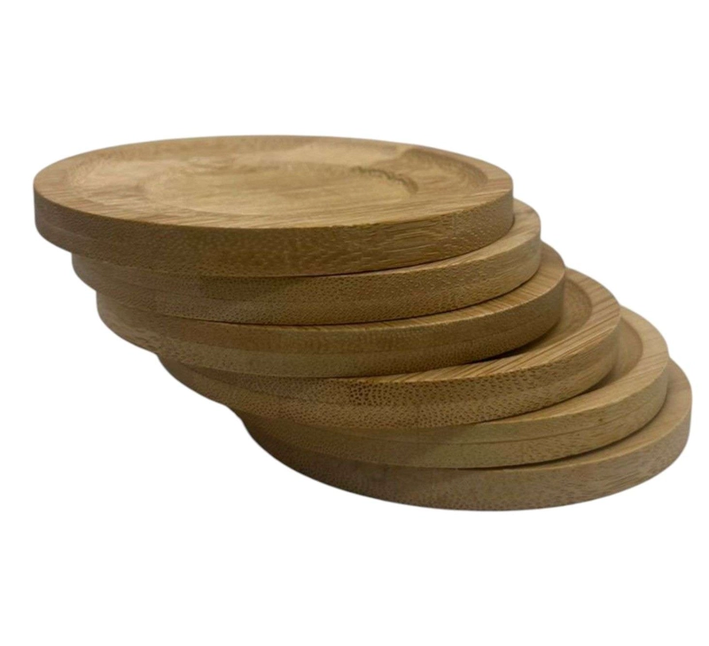 SET DE 6 POSAVASOS MADERA DISEÑO CLASICO PACK 6 POSAVASO - 1