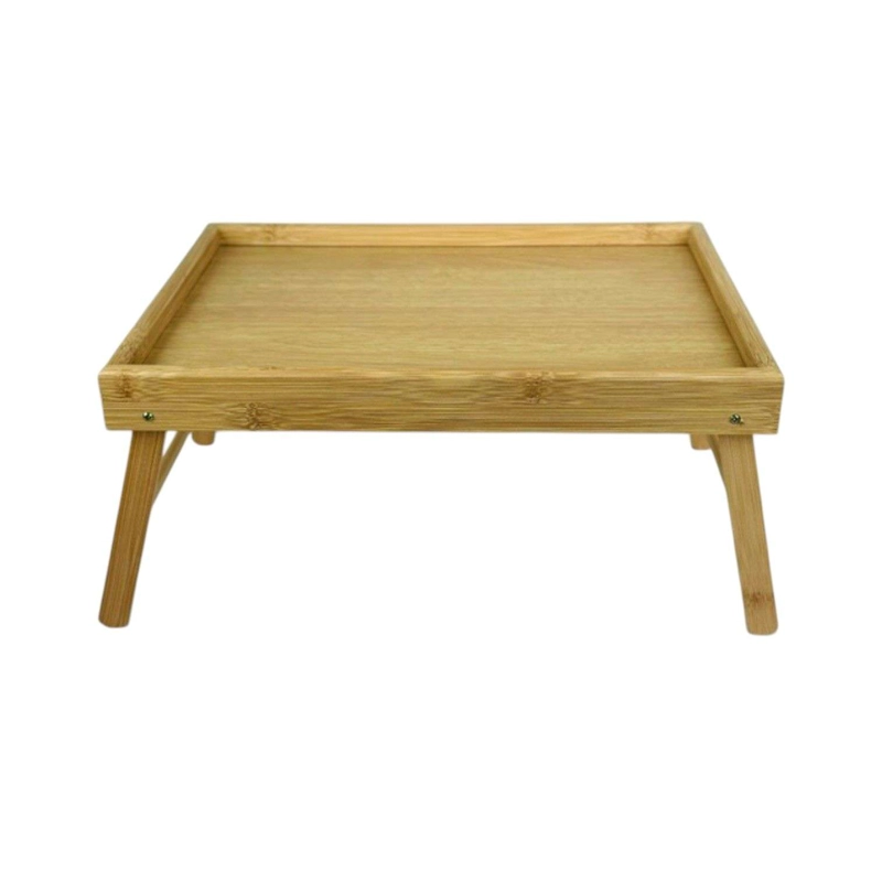 MESA DESAYUNO CAMA MESA LAPTOP DE BAMBOO MADERA 40CM - 1