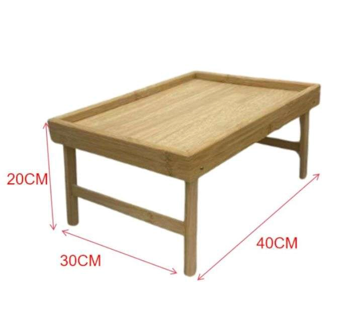 MESA DESAYUNO CAMA MESA LAPTOP DE BAMBOO MADERA 40CM - 2