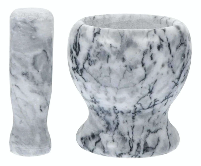 MORTERO DE COCINA KORINTIO MORTERO MARMOL DE MARMOL COLOR BLANCO/GRIS - 2
