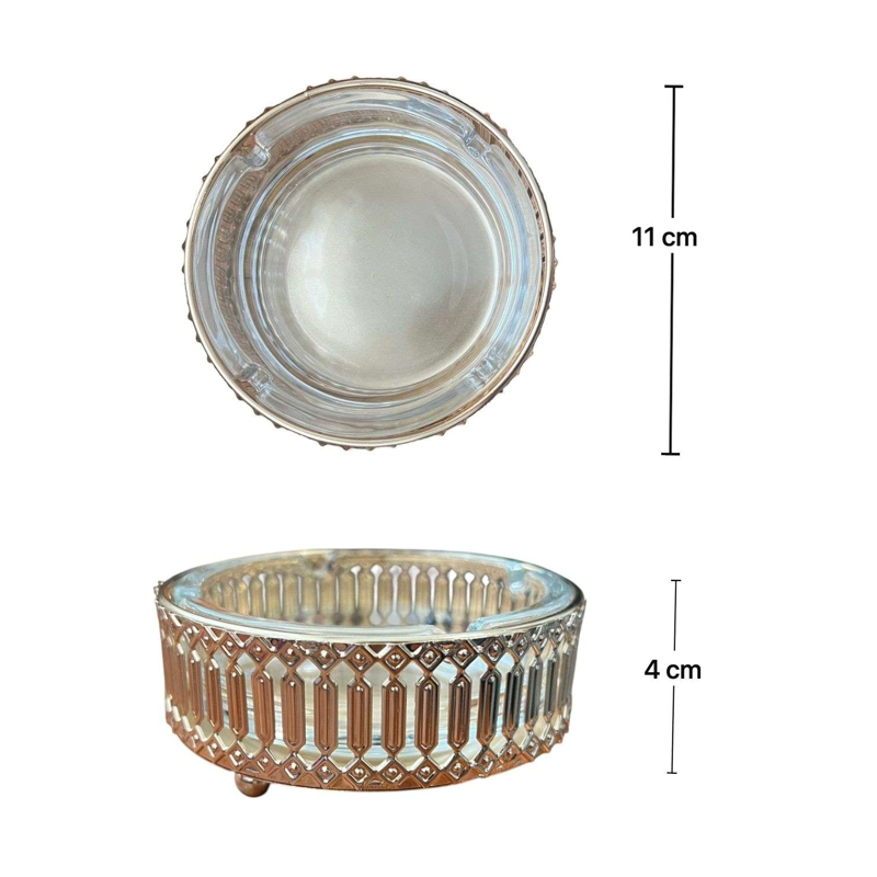 CENICERO DE VIDRIO CRISTAL ELEGANTE DECORATIVO CIRCULAR - 2