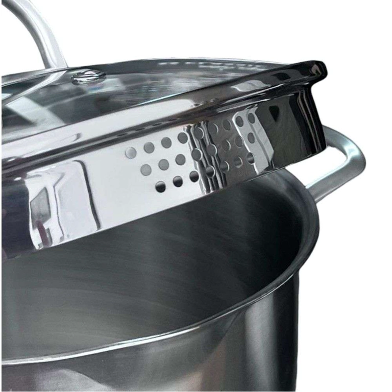 OLLA CACEROLA ACERO INOLXIDABLE 4LTS CON TAPA CRISTAL - 2