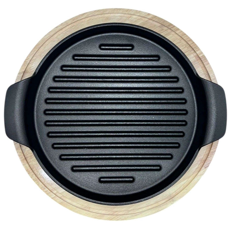 BANDEJA TABLA PLACA PARA CARNES CON BASE BAMBU M7 - 2