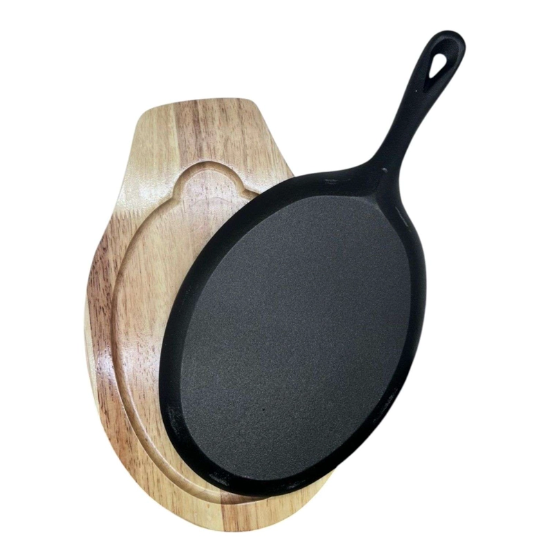 BANDEJA TABLA PLACA PARA CARNES CON BASE BAMBU Y ASA M4