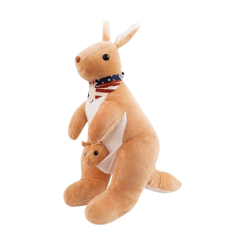 PELUCHE DE CANGURO CON BEBE BUFANDA PELUCHE ANIMALES - 1