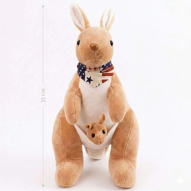 PELUCHE DE CANGURO CON BEBE BUFANDA PELUCHE ANIMALES - 2