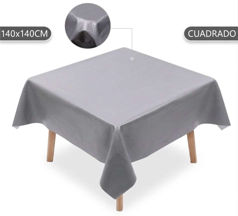 MANTEL DE HULE MESA CUADRADA DISEÑO LISO 140X140CM G - 3