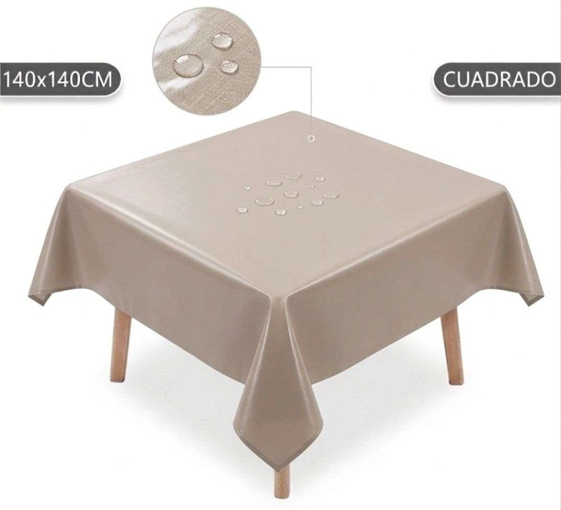 MANTEL DE HULE MESA CUADRADA DISEÑO LISO 140X140CM BE - 3
