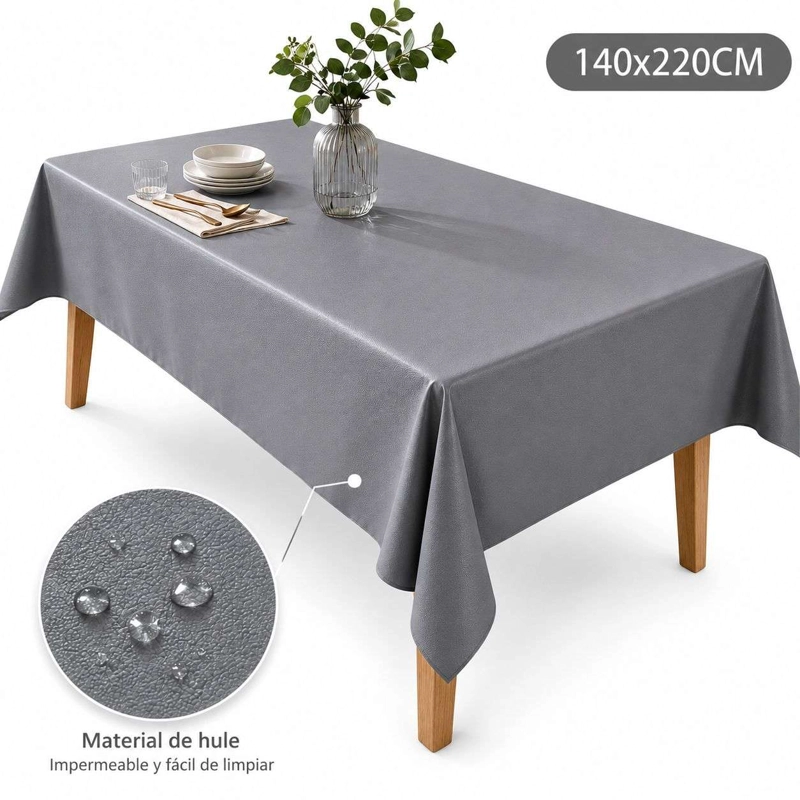 MANTEL DE HULE MESA RECTANGULAR DISEÑO LISO 140X220CM - 2