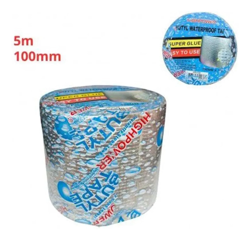 CINTA SELLADORA TAPA GOTERAS BUTILO IMPERMEABLE 10CM X 5M GRIS - 3