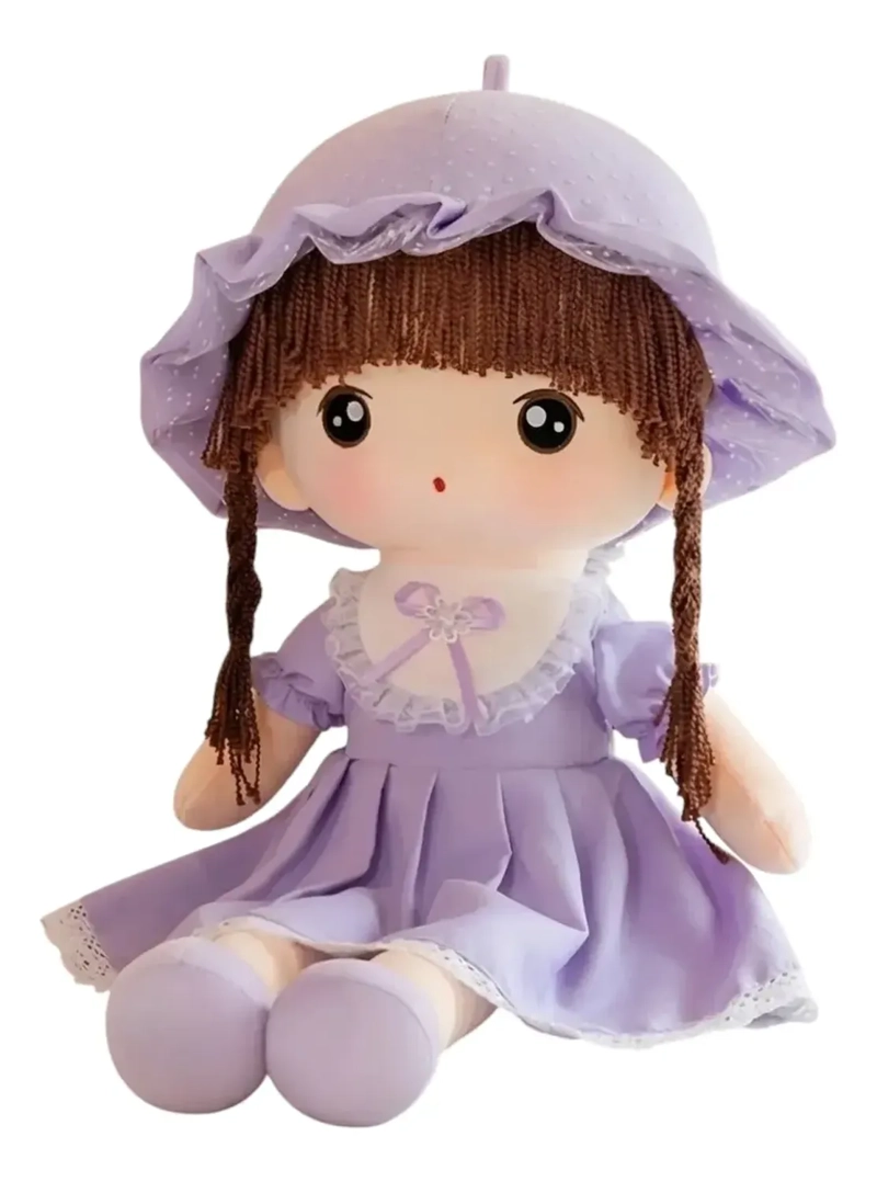 MUÑECA DE TRAPO DE PELUCHE TIERNA SUAVE LAZO 65CM L - 4