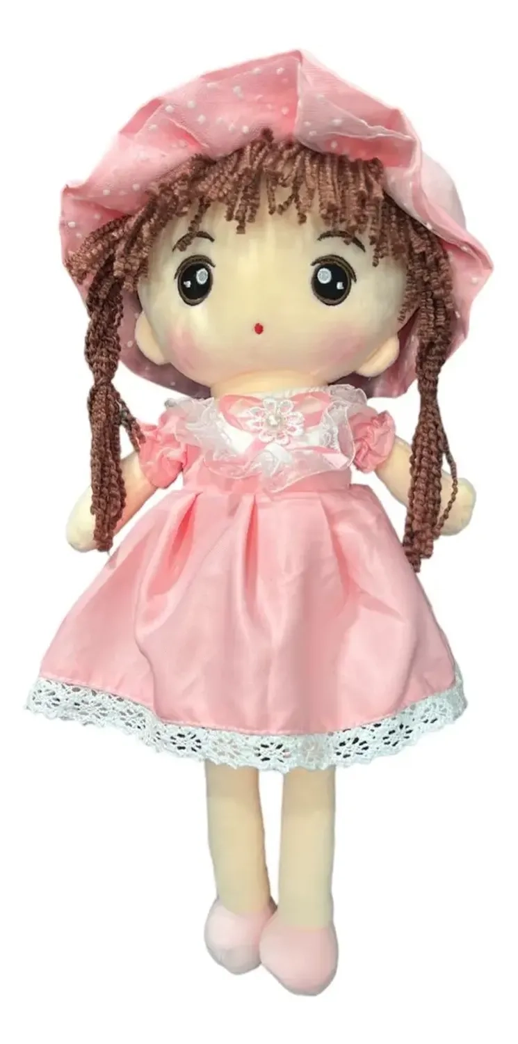 MUÑECA DE TRAPO DE PELUCHE TIERNA SUAVE LAZO 65CM R - 5